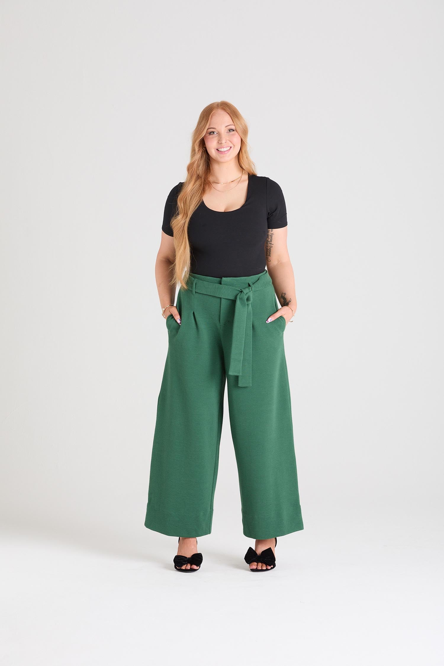 Ottoman Wide Leg Tailored Trousers  - Petit Pois