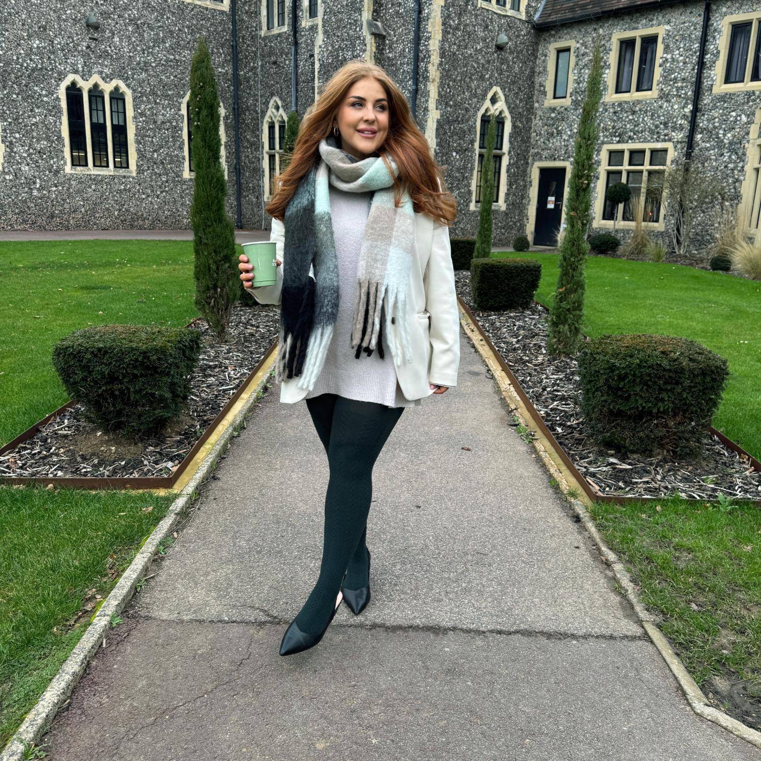 Grannies Cable Knit Wool Tights V2 - Crocodile