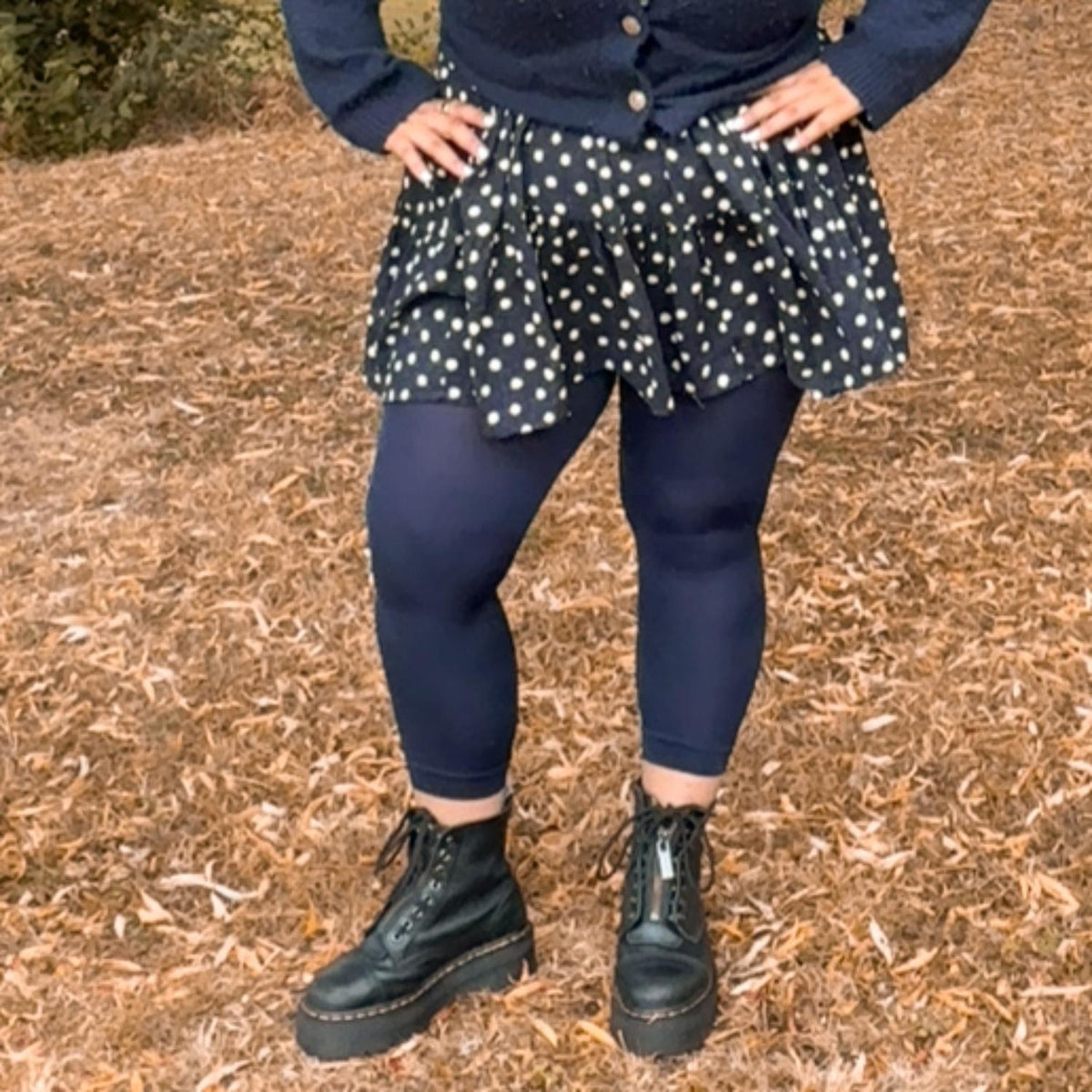 Footless Tights - Navy