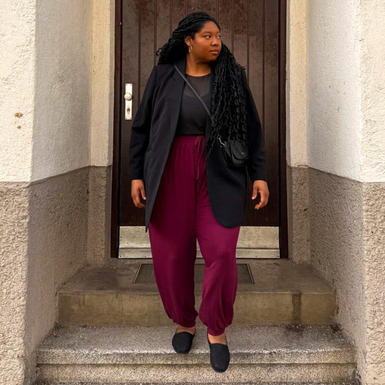 Bamboo Lounge Joggers - Cherry