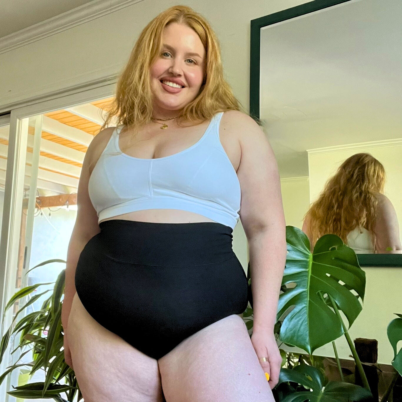 Culotte taille haute en coton bio - Noir