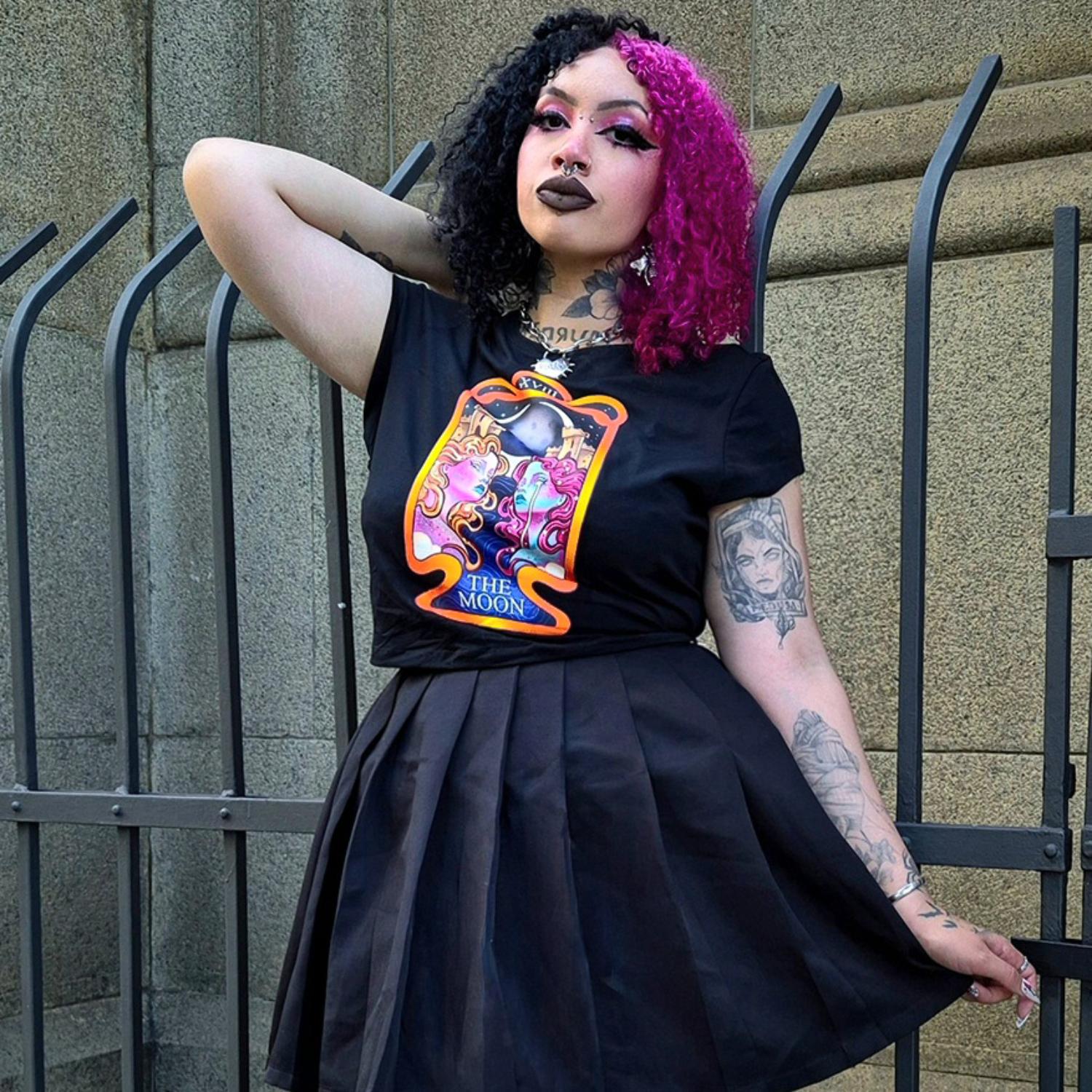 Major Arcana Baby Tee - XVIII The Moon