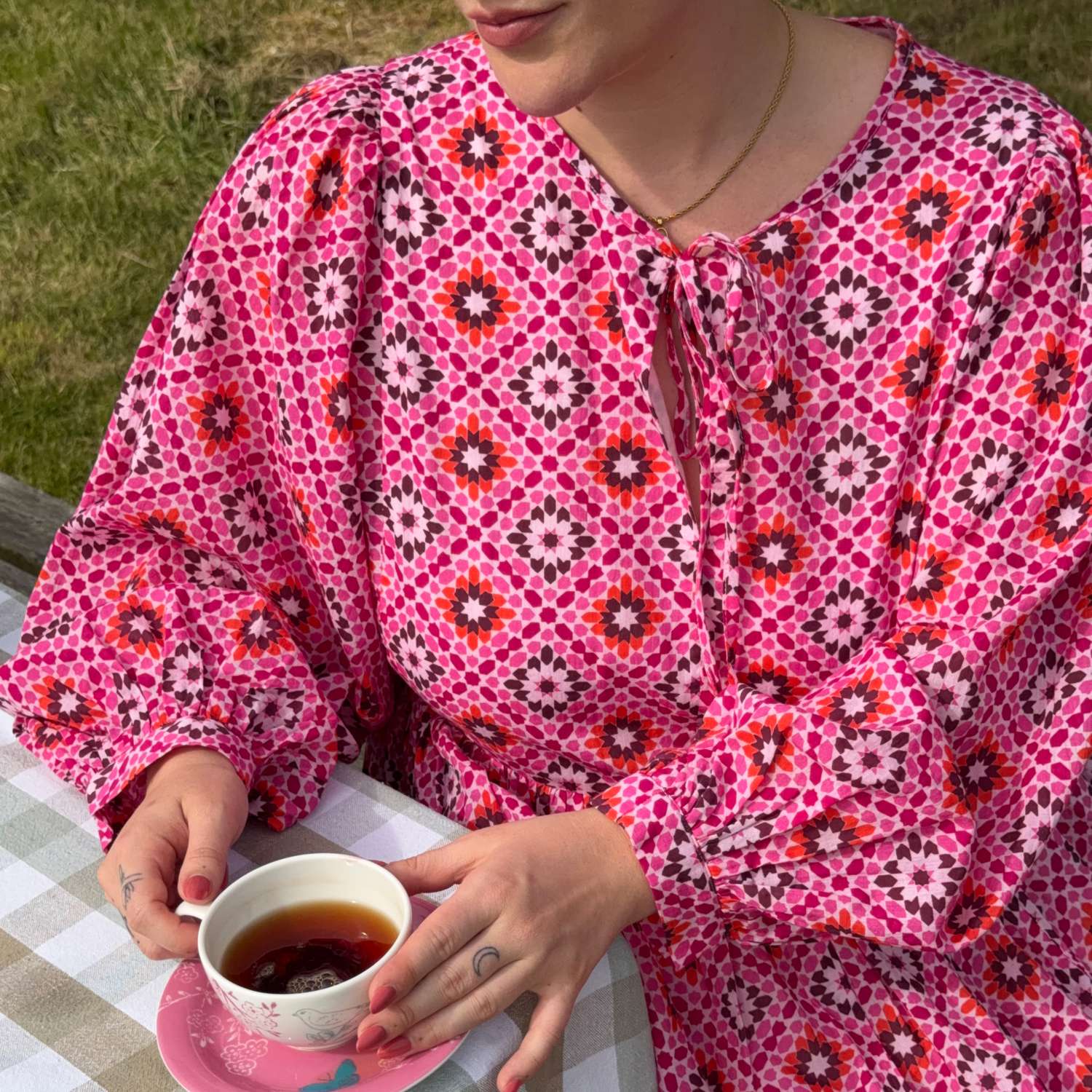 Gabriela Cotton Maxi Dress - Pink Pearl