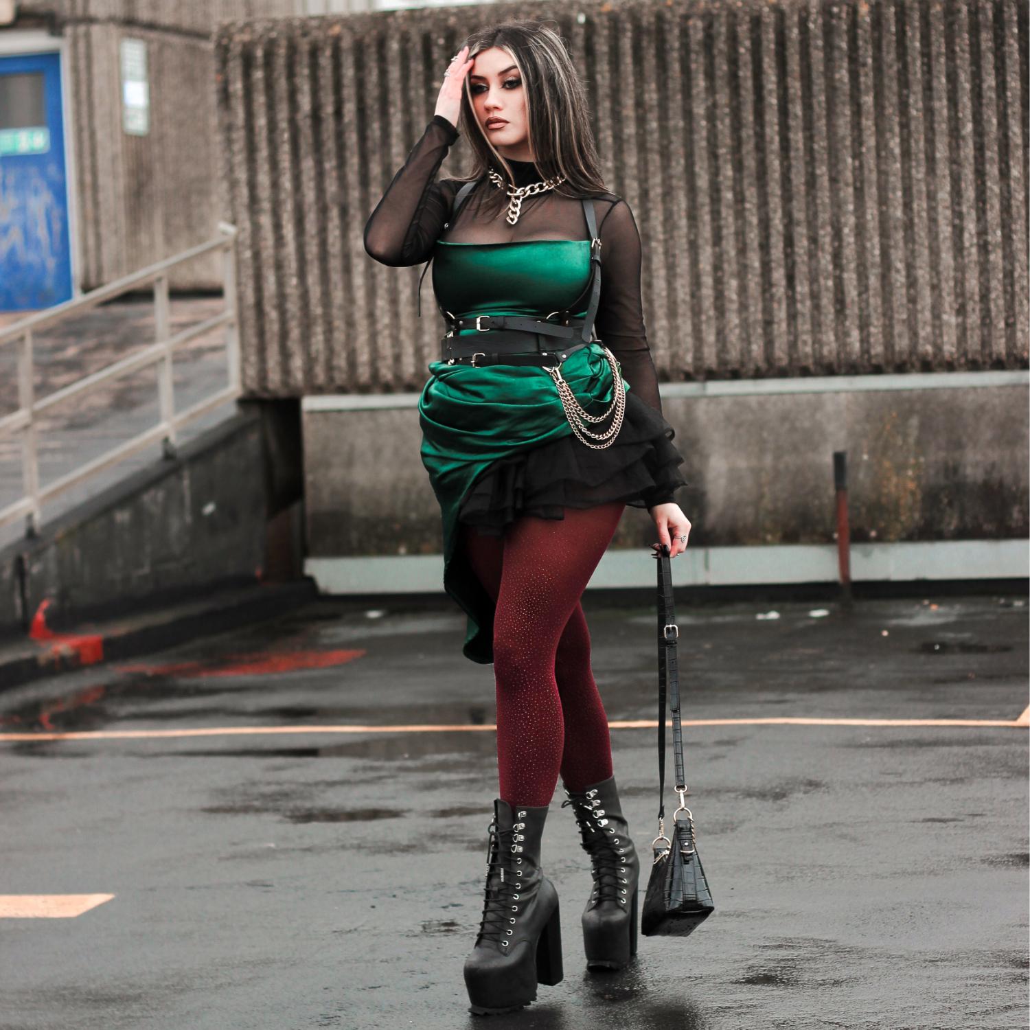 80 Denier Opaque Tights - Gold Glitter