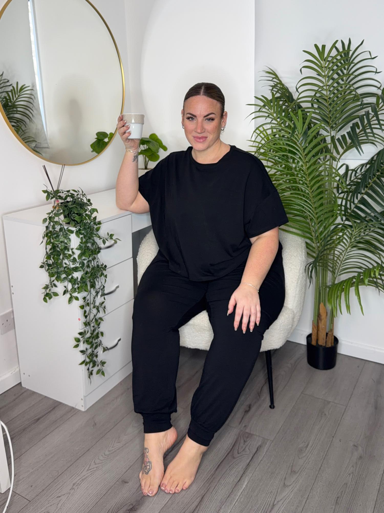 Organic Cotton PJs - Plain Black