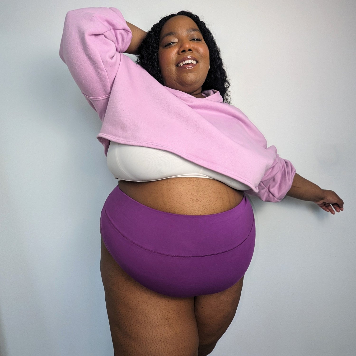 Organic Cotton Super High Leg Knickers - Grape Escape