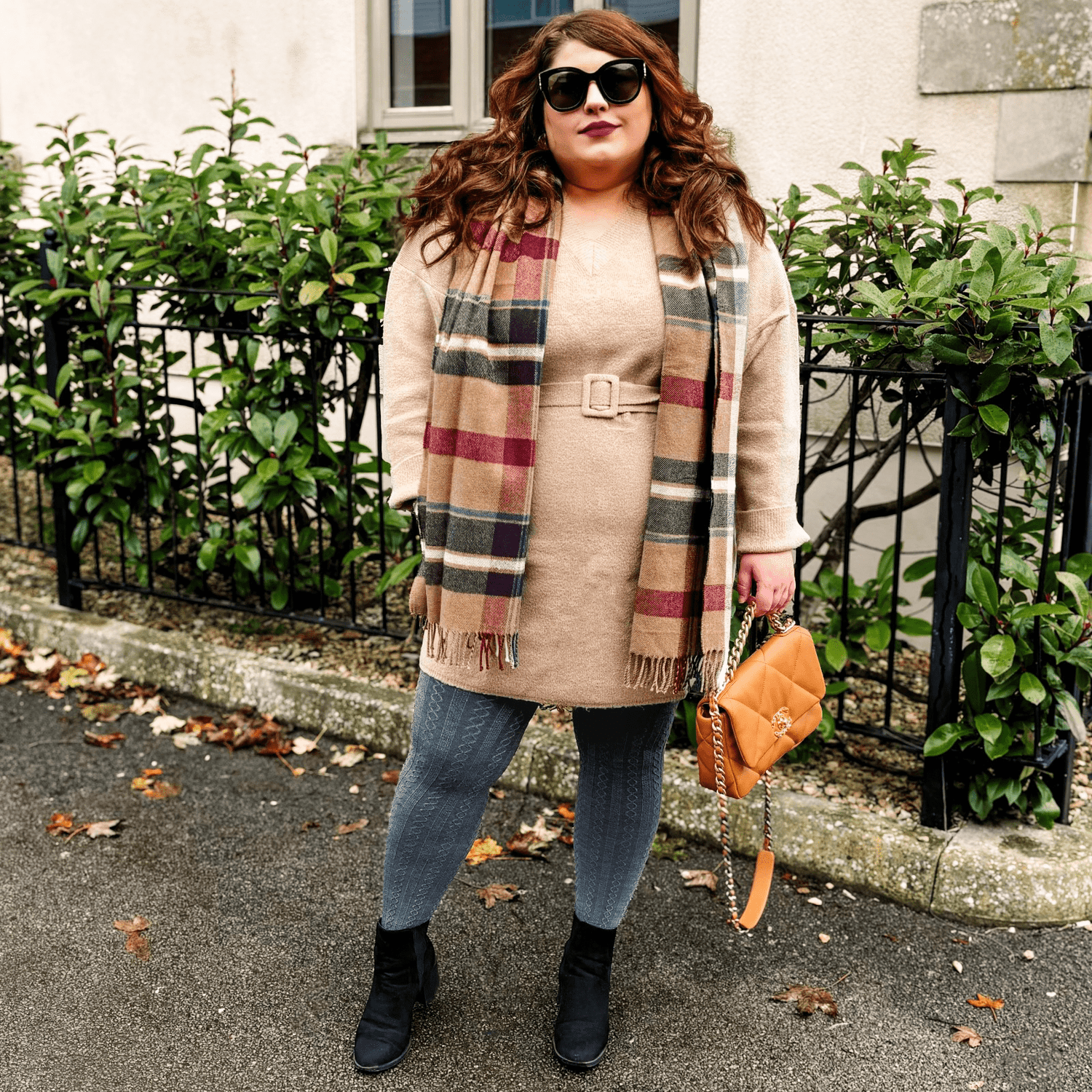 Grannies Cable Knit Wool Tights V2 - Slate