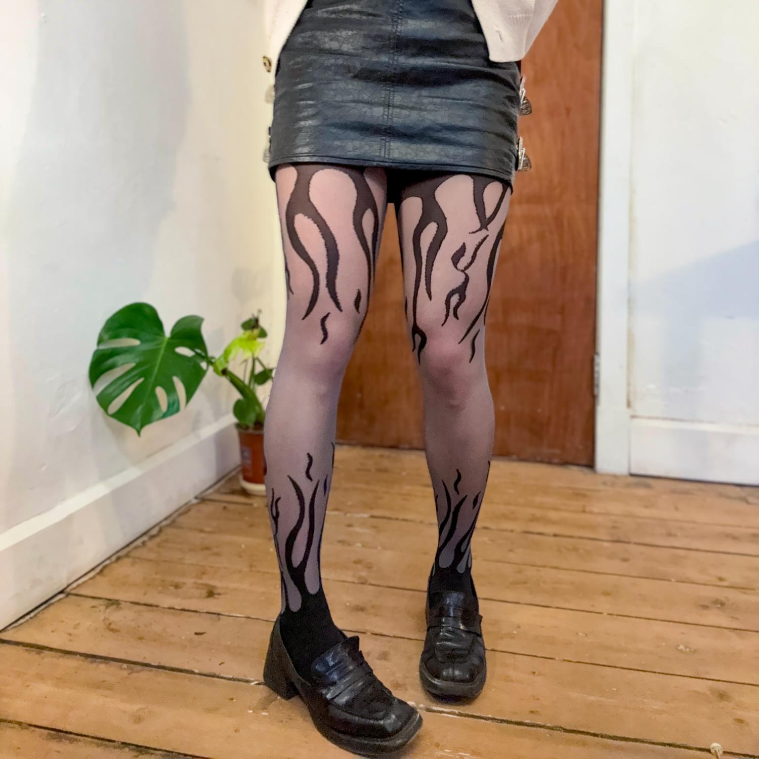 Flames Sheer Tights