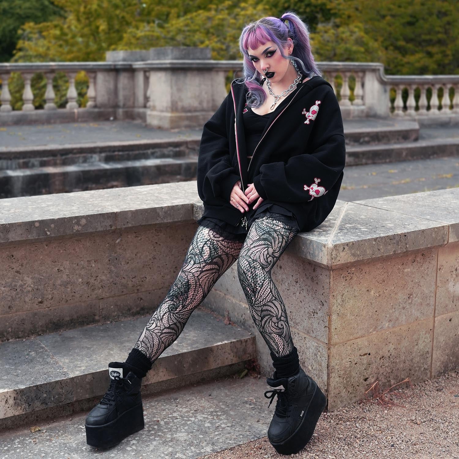 Thighs The Limit Fishnets - Timewarp - Black