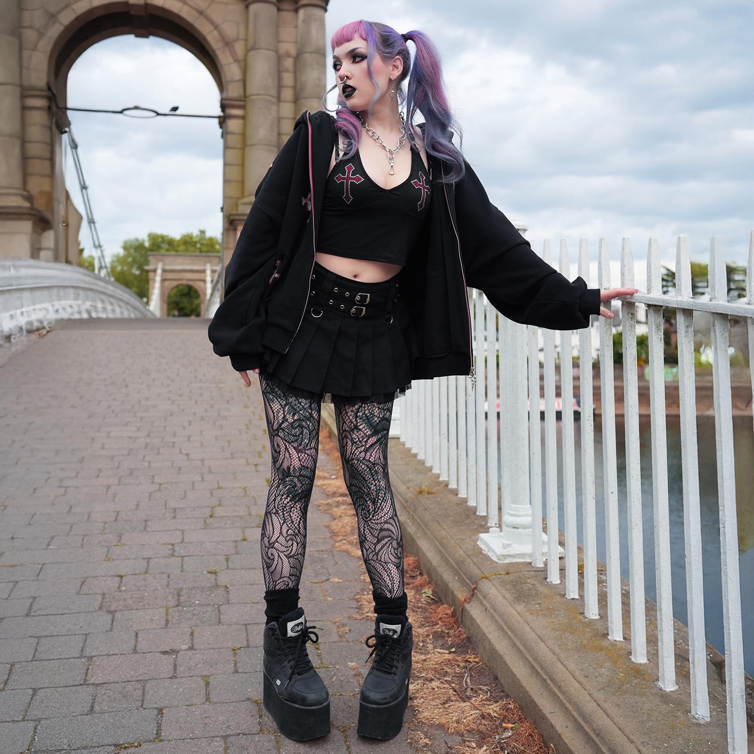 Thighs The Limit Fishnets - Timewarp - Black