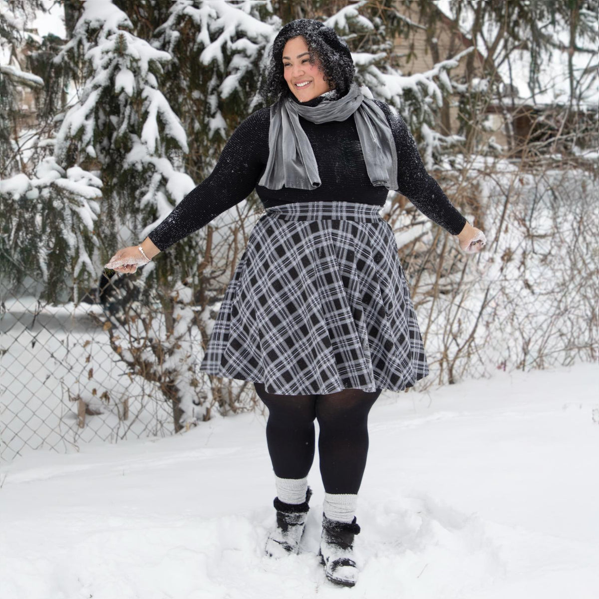 Plaid Flare Skirt - Cairn