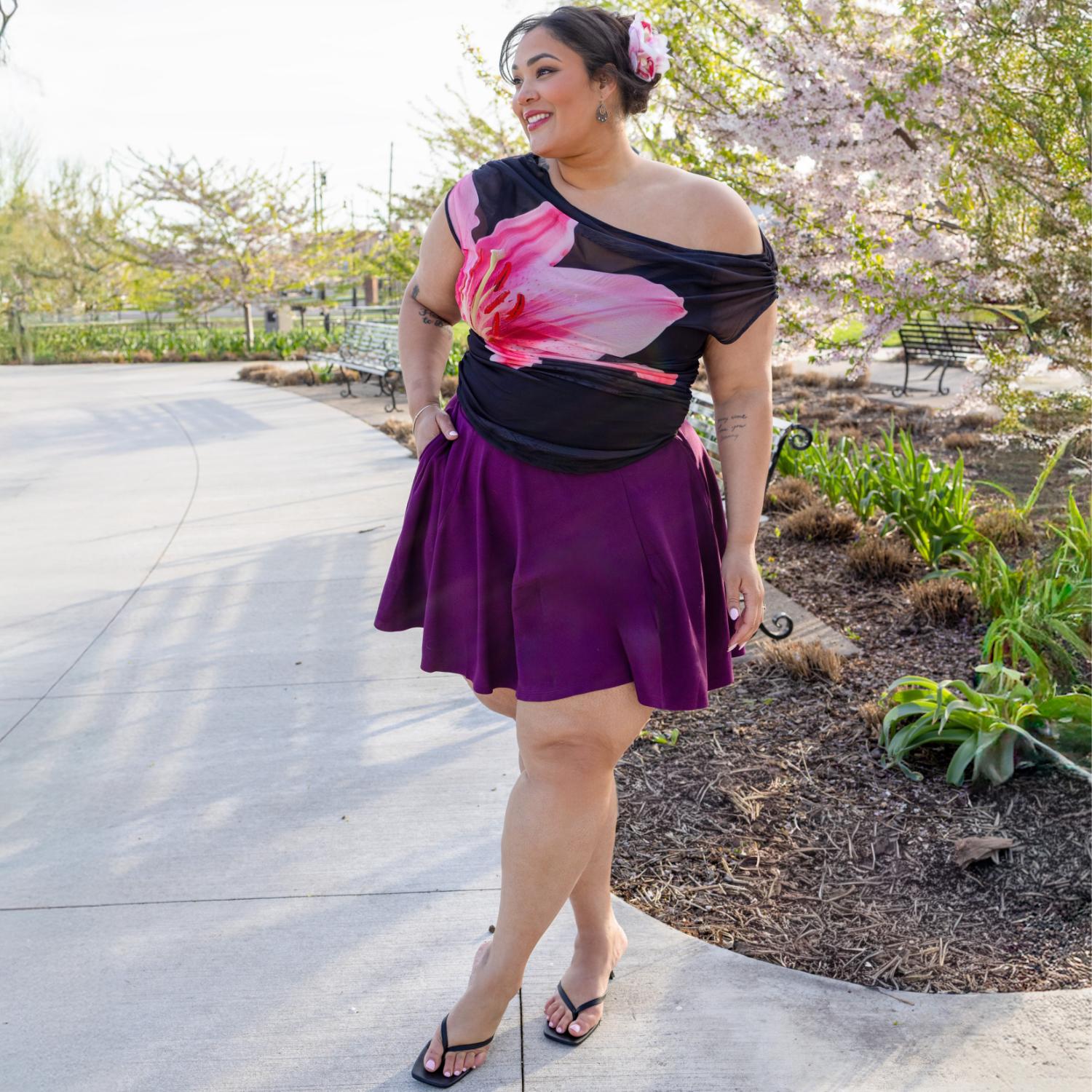 Mini-Flare Skirt - Mulberry