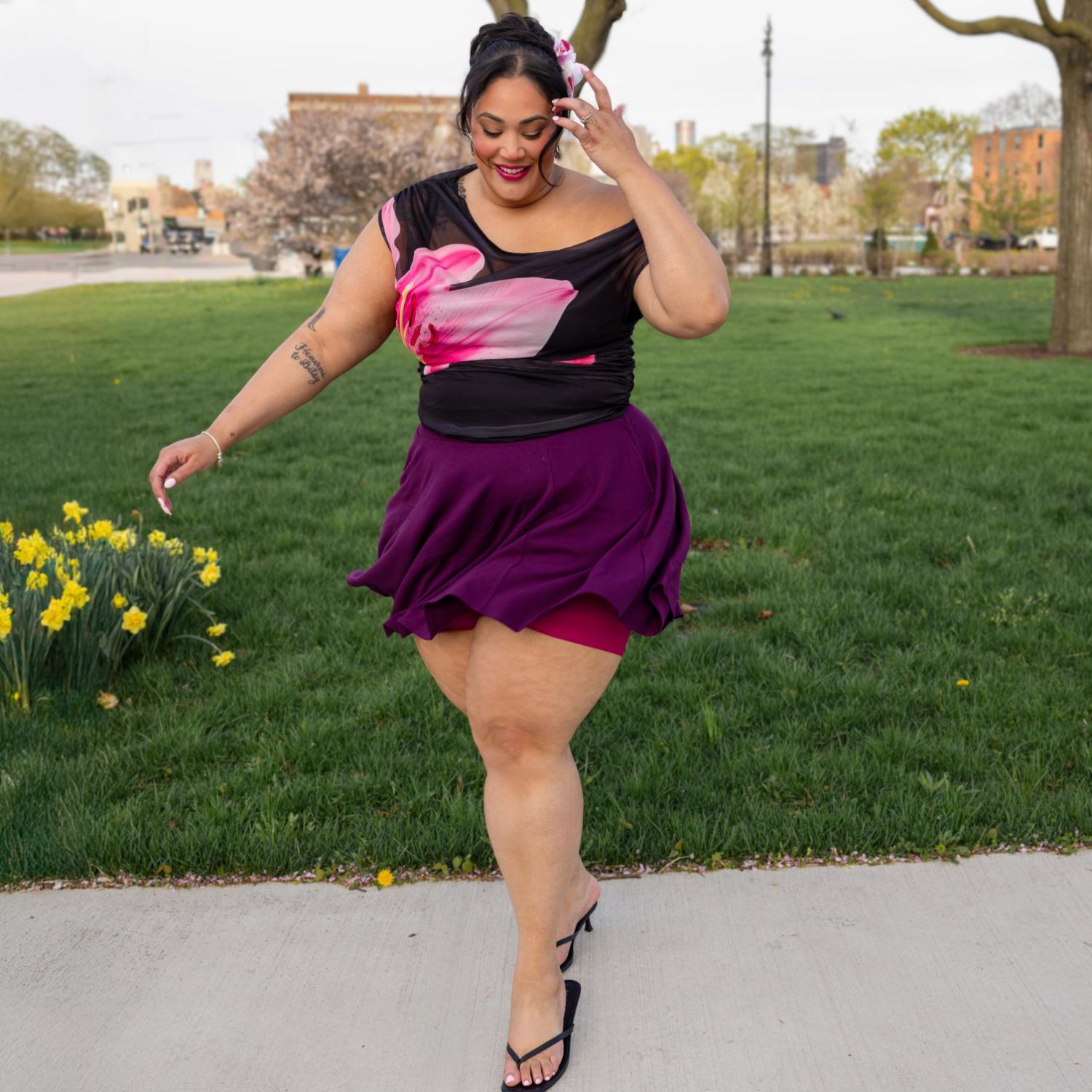 Mini-Flare Skirt - Mulberry