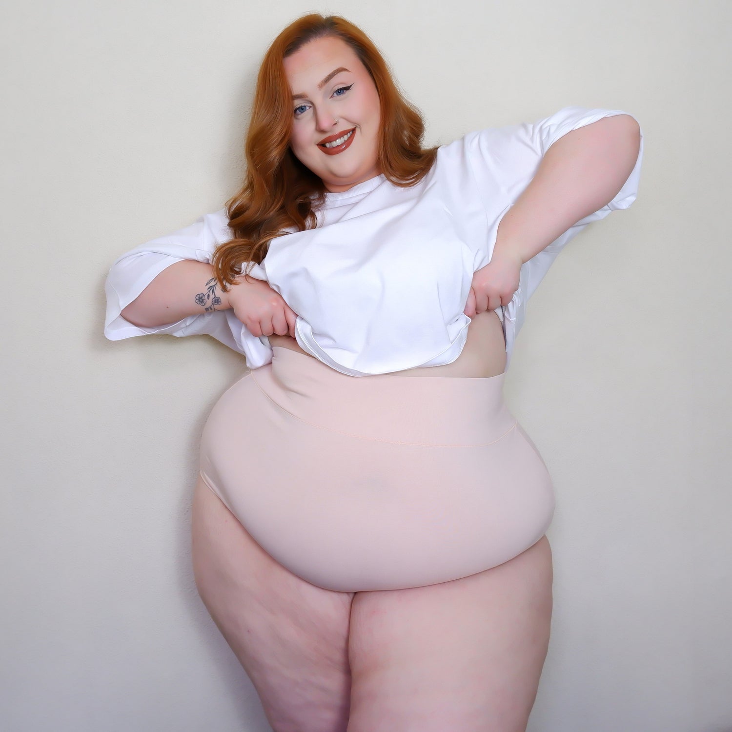 Culotte taille haute en coton bio - Rose ballet