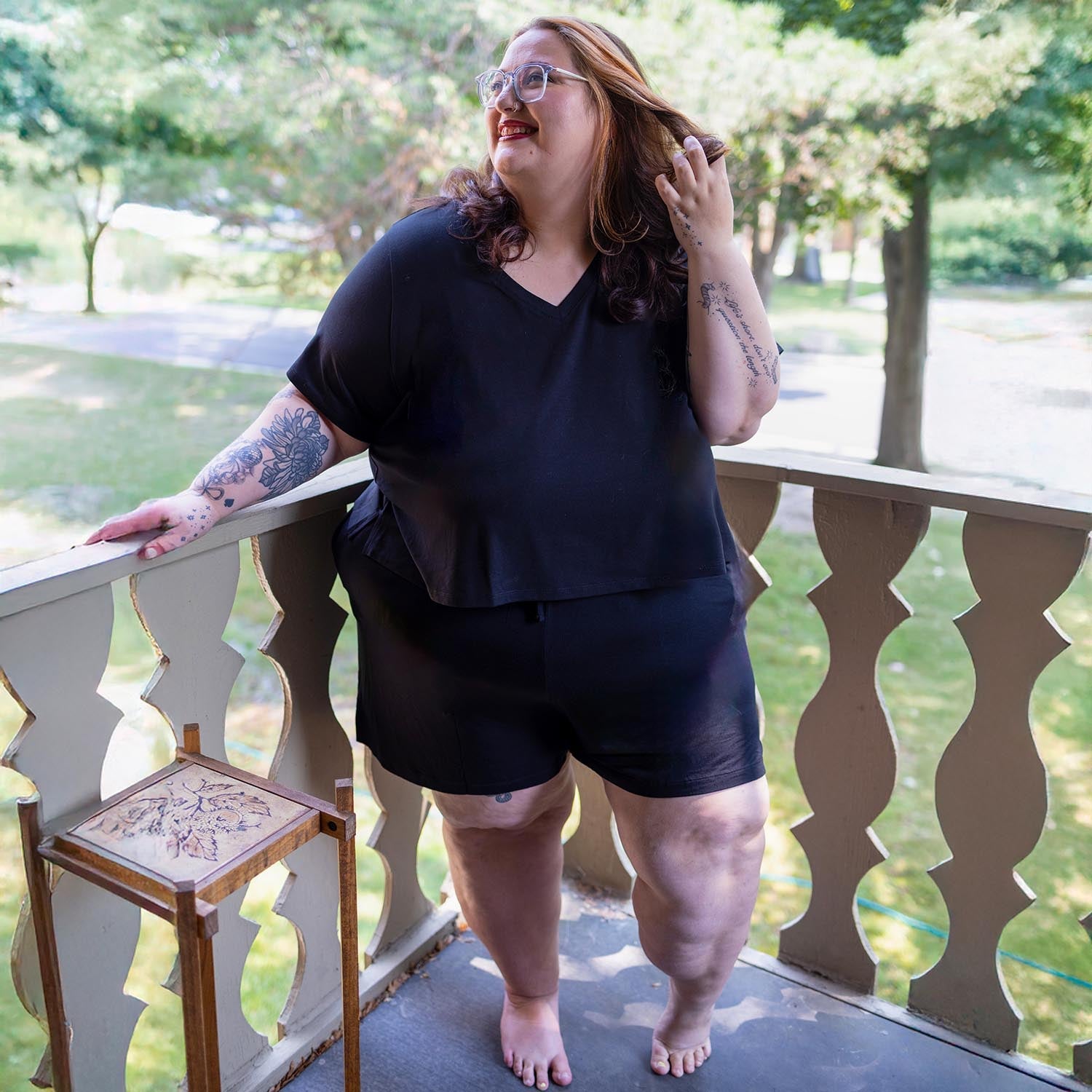 Lightweight V-Neck Tee - Black