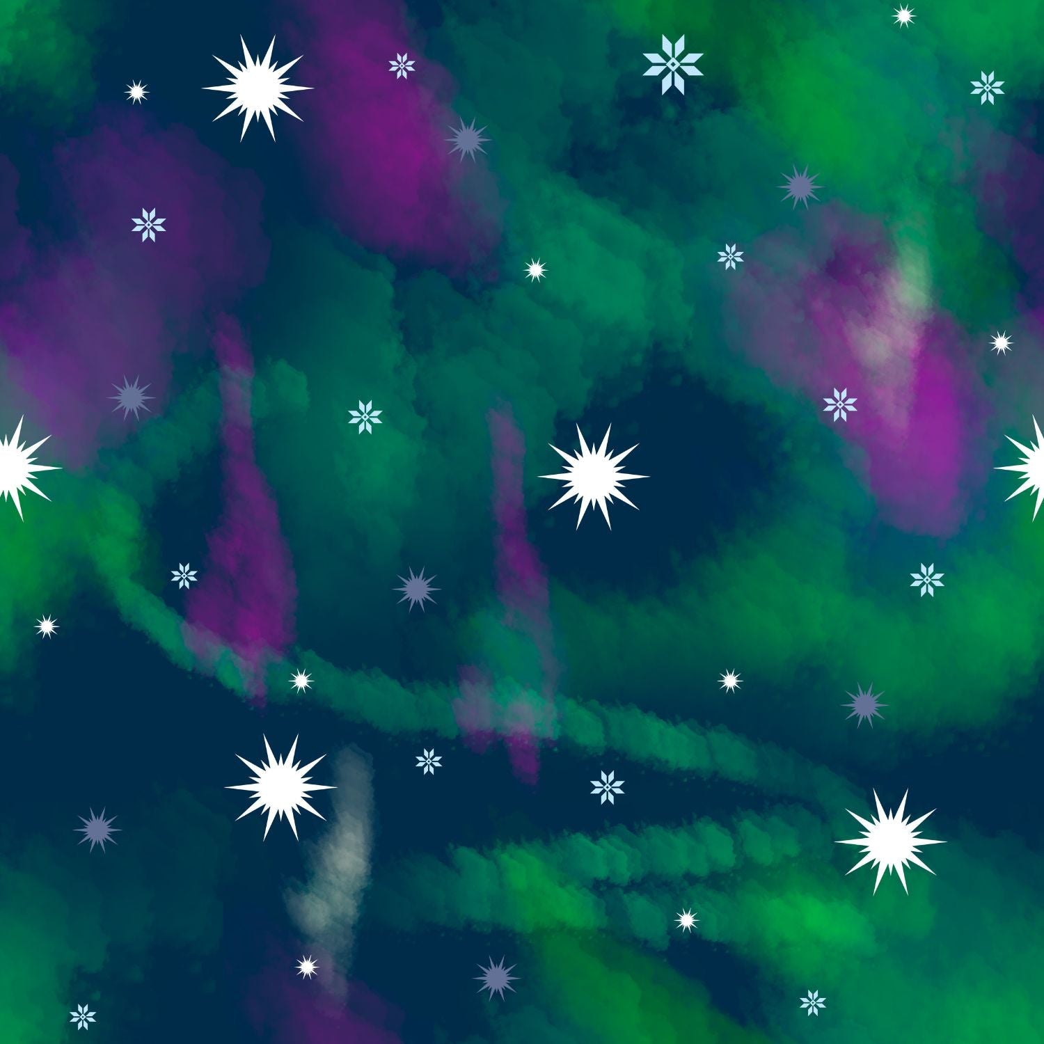 Top de manga larga de algodón orgánico - luces del norte