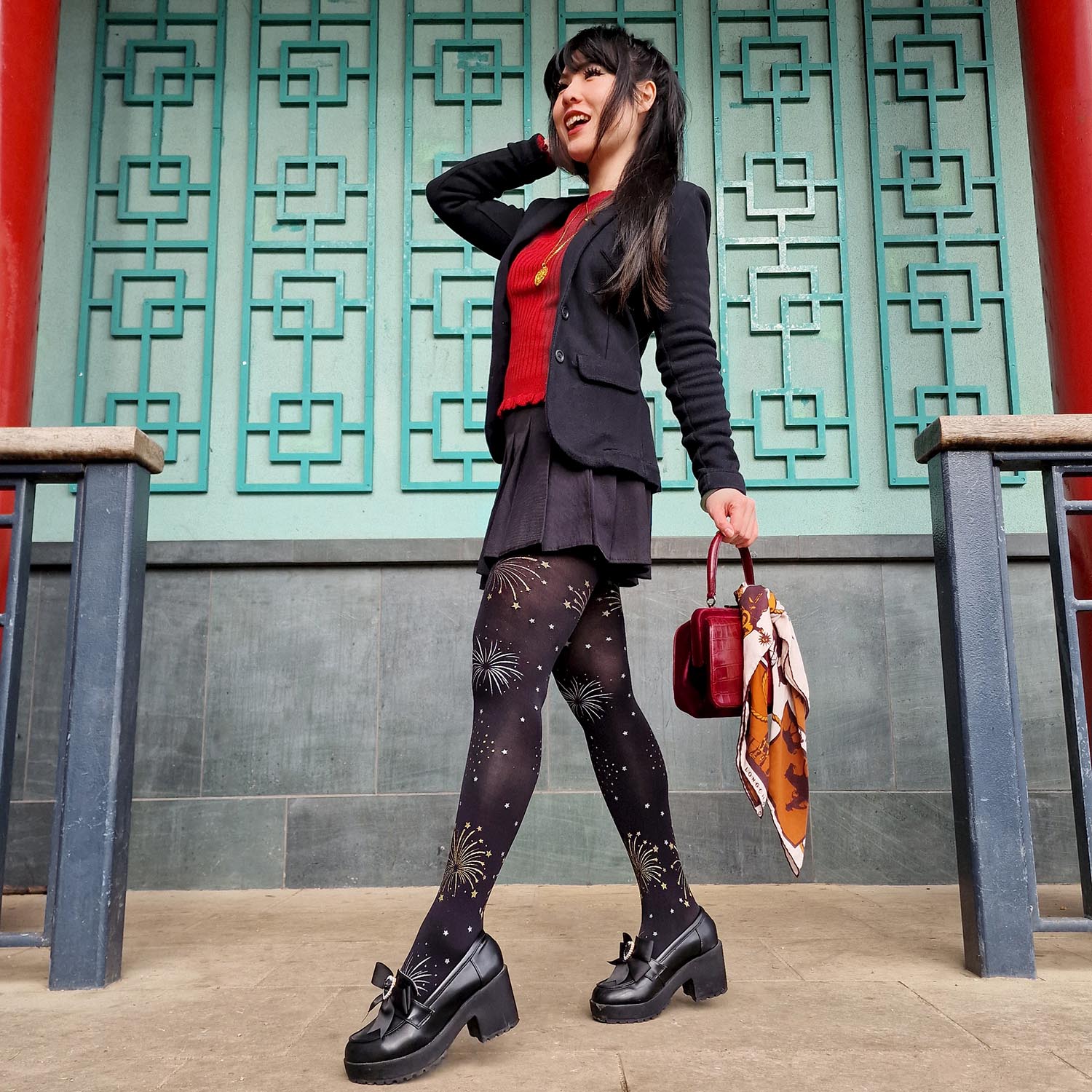 80 Denier Opaque Tights - Glitter Fireworks