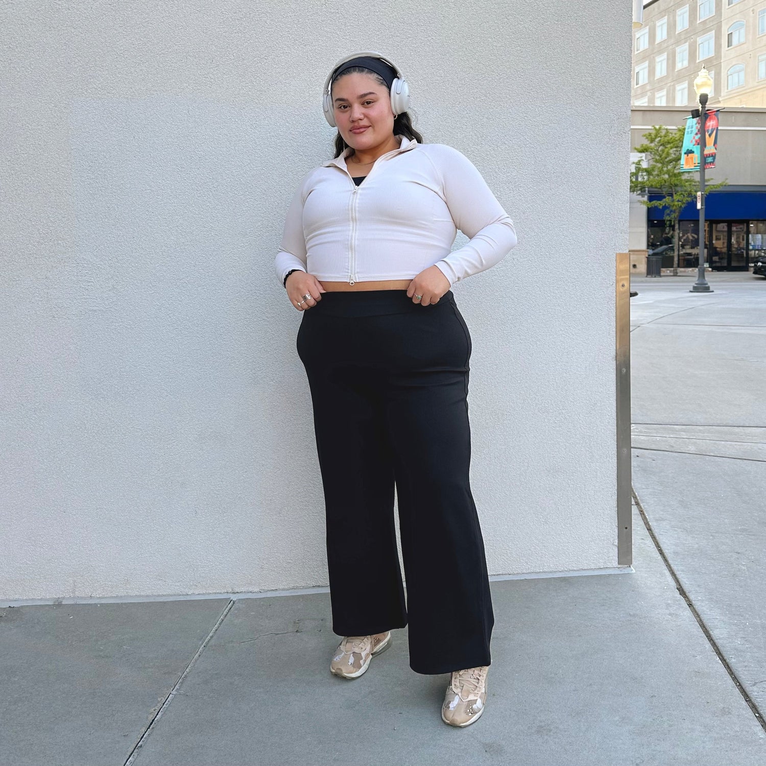 Squat-Proof Wide Leg Leggings - Black