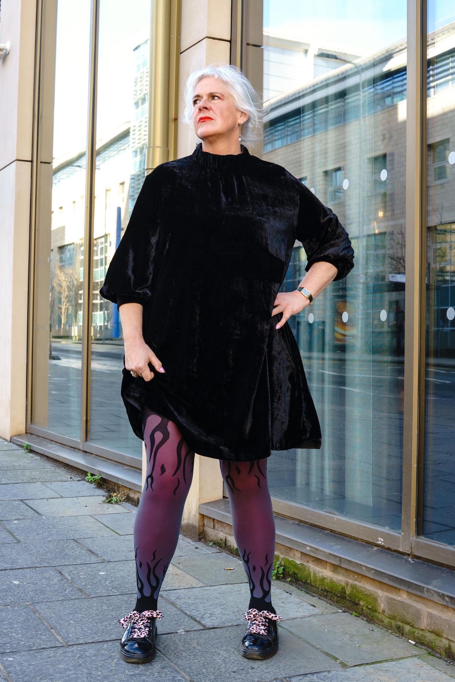 Flames Sheer Tights