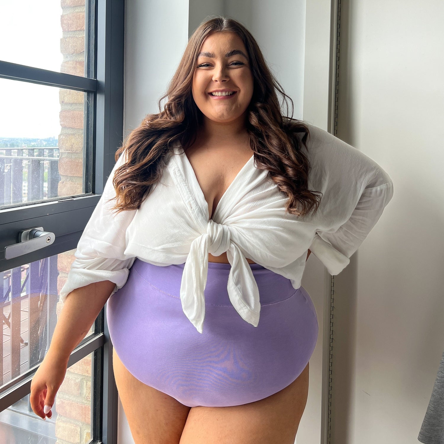 Culotte taille haute en coton bio - Cassis de Violet