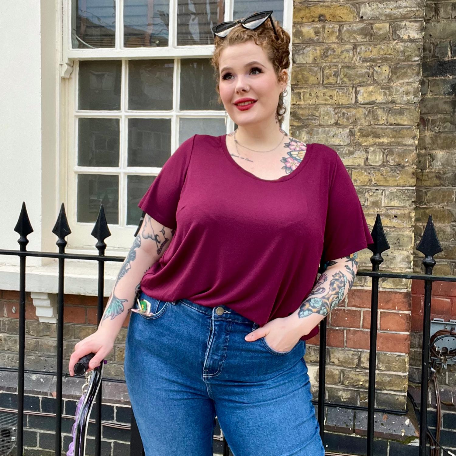 Bamboo Lounge T-Shirt - Cherry