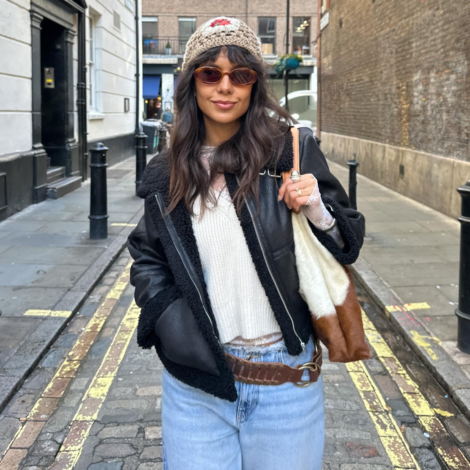 Bessie Aviator Jacket - Black