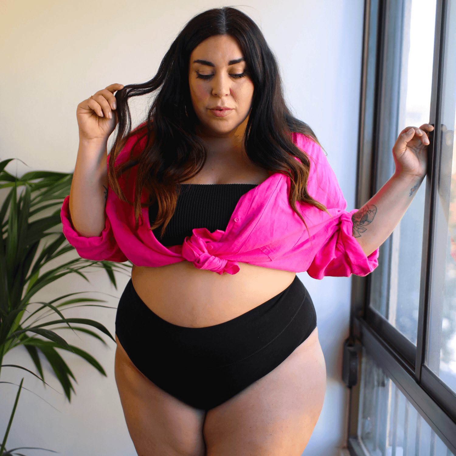 Knickers breves completos - 3 pares en negro