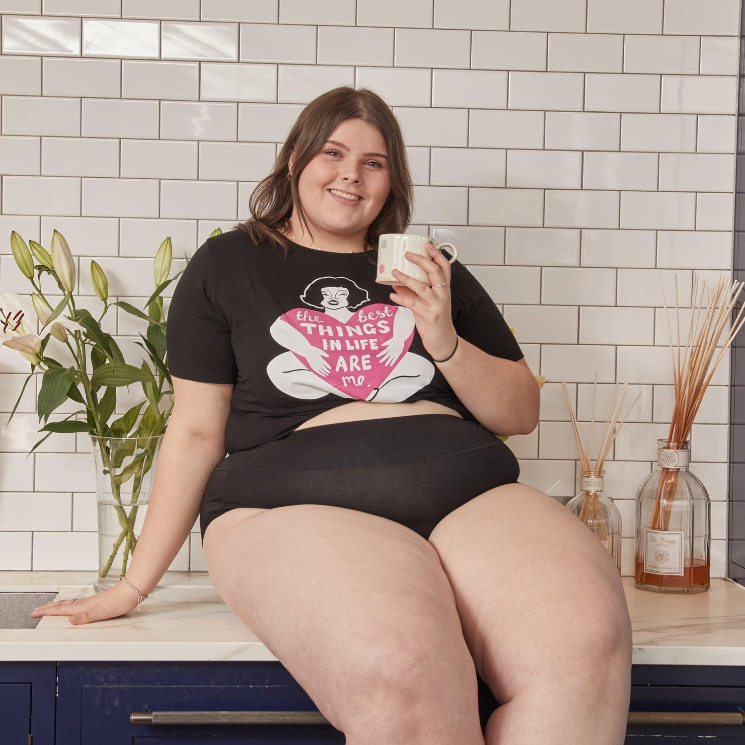 Knickers breves completos - 3 pares en negro