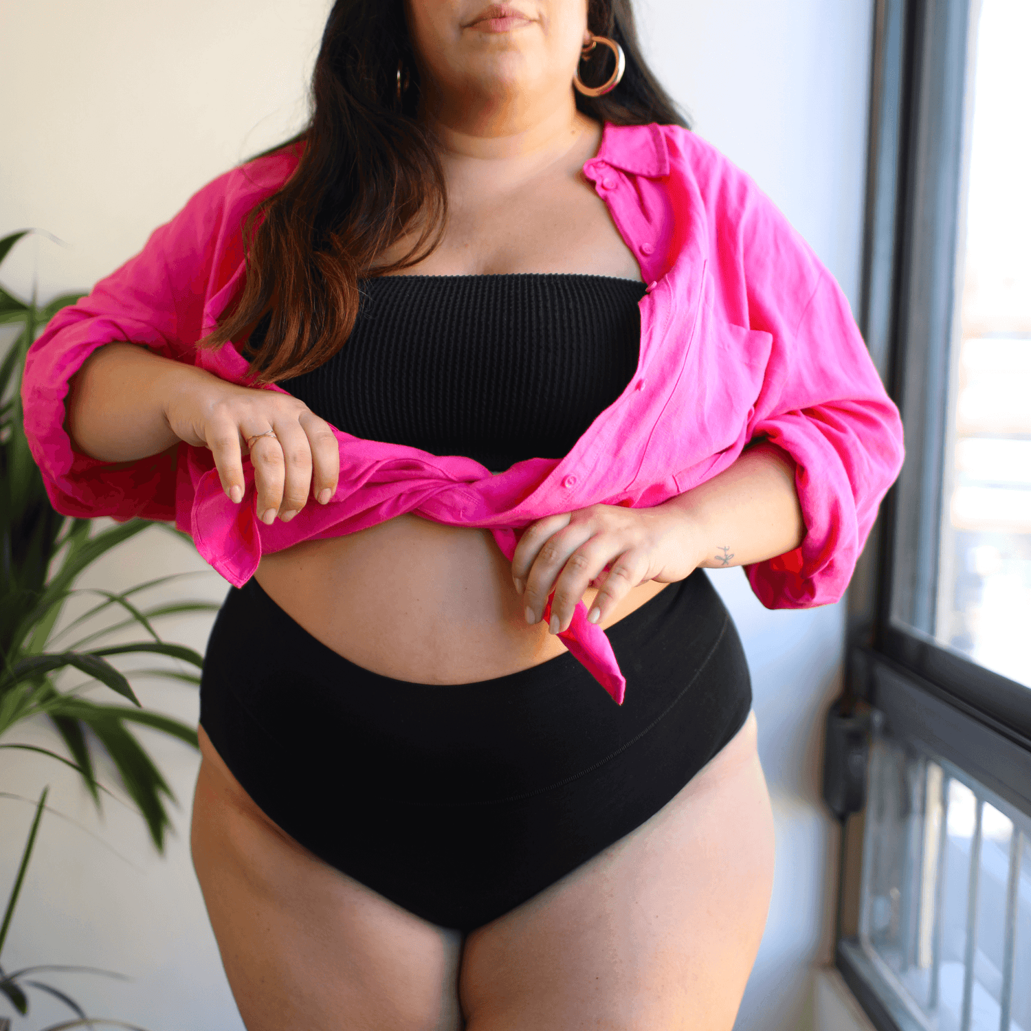 Knickers breves completos - 3 pares en negro