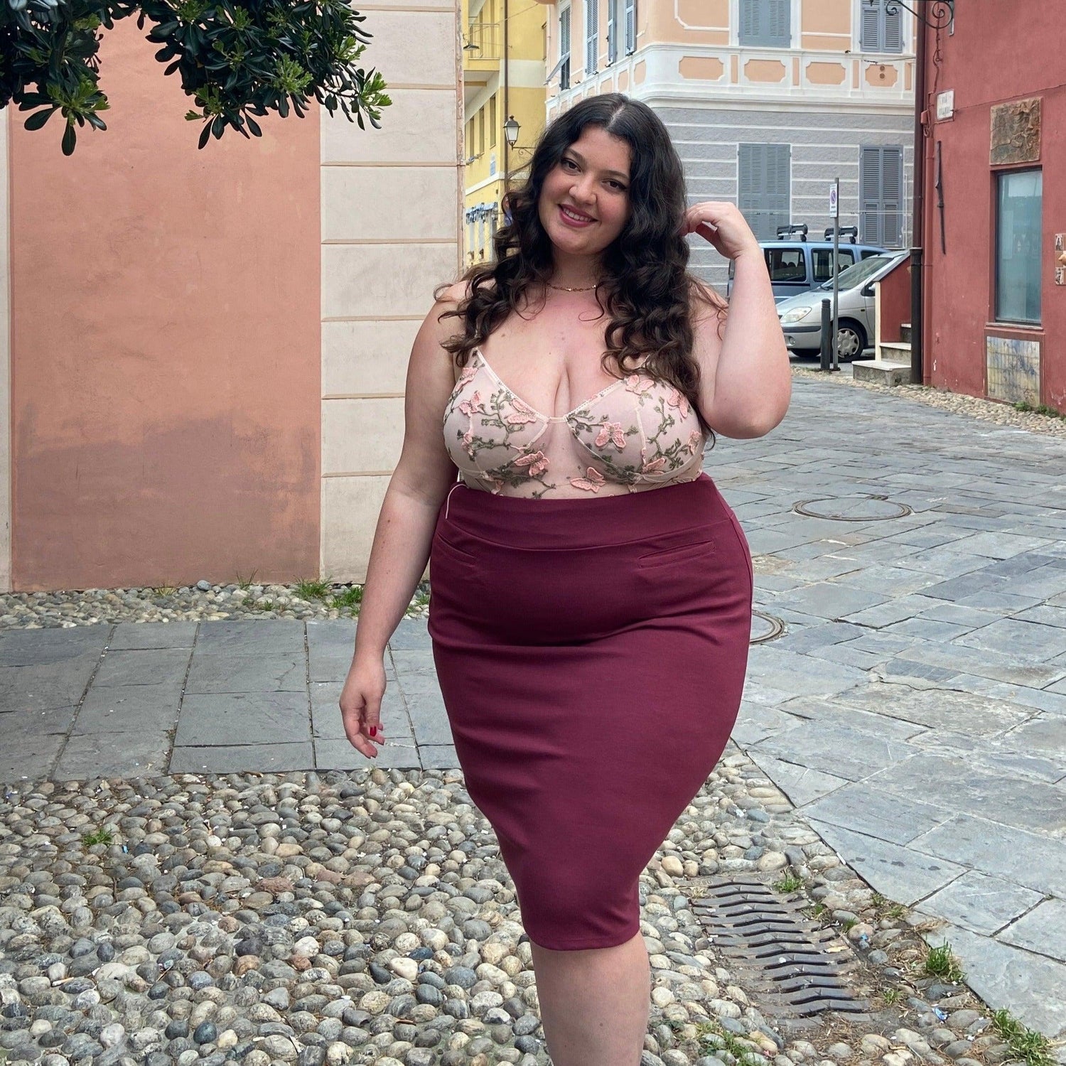 Falda tubo - Borgoña