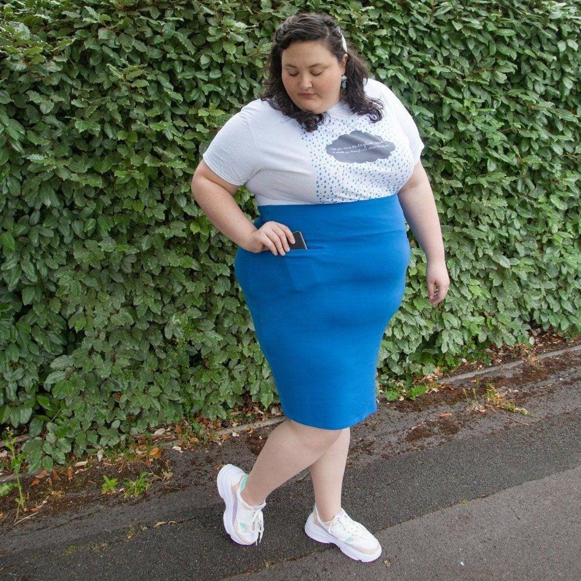 Falda lápiz - Azul medianoche