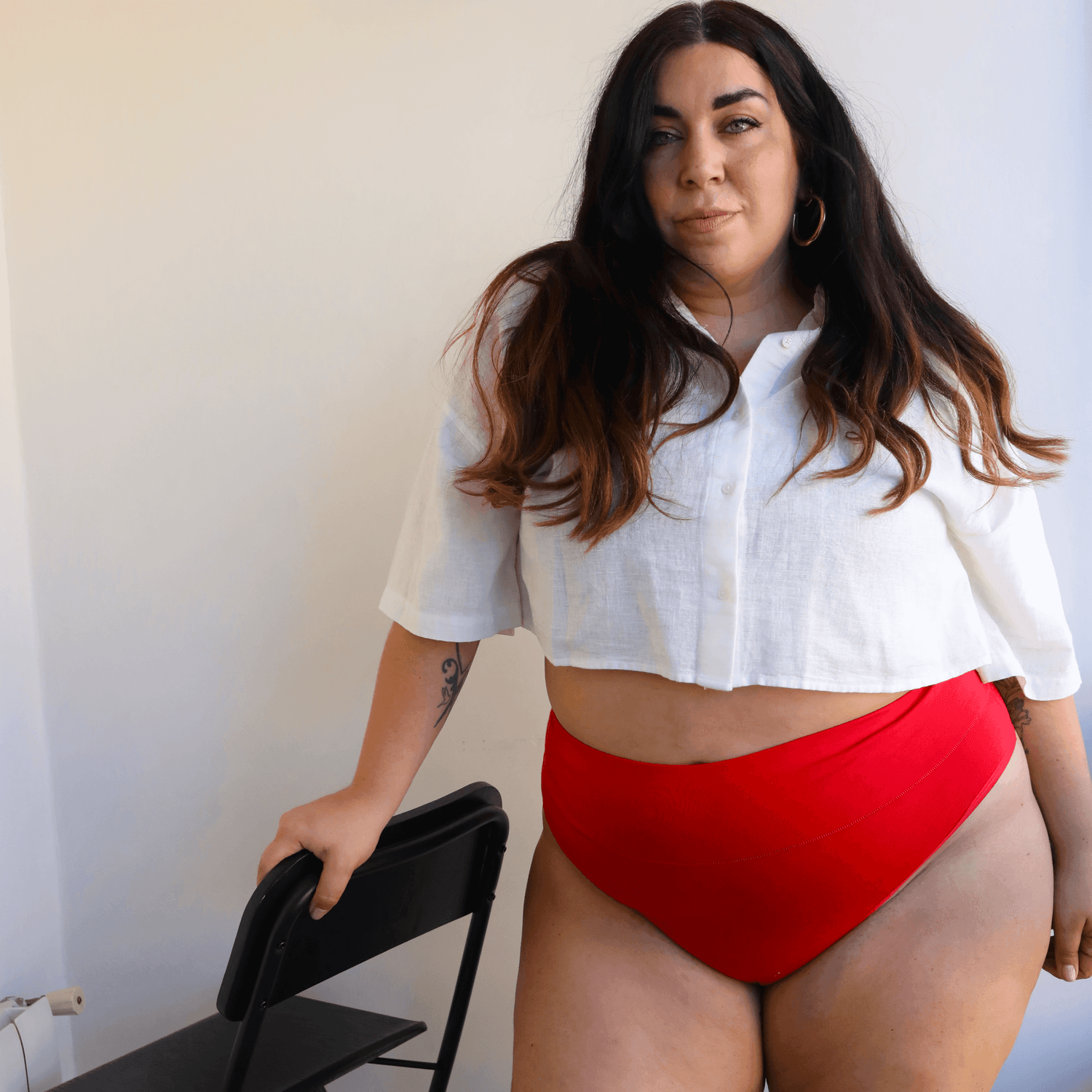 Organic Cotton Cheeky High Leg Knickers - Lobster