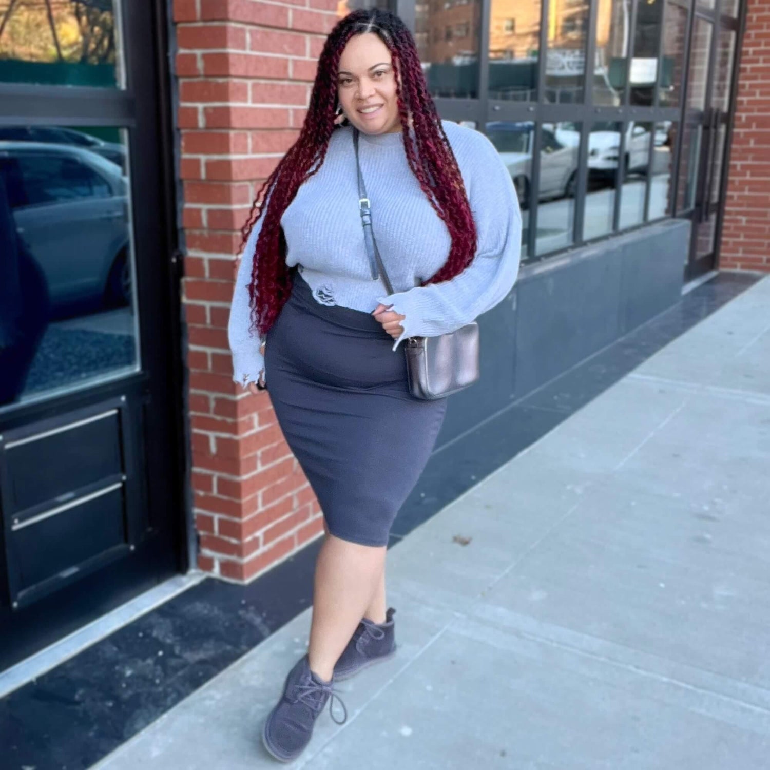 Falda lápiz - Gris pizarra