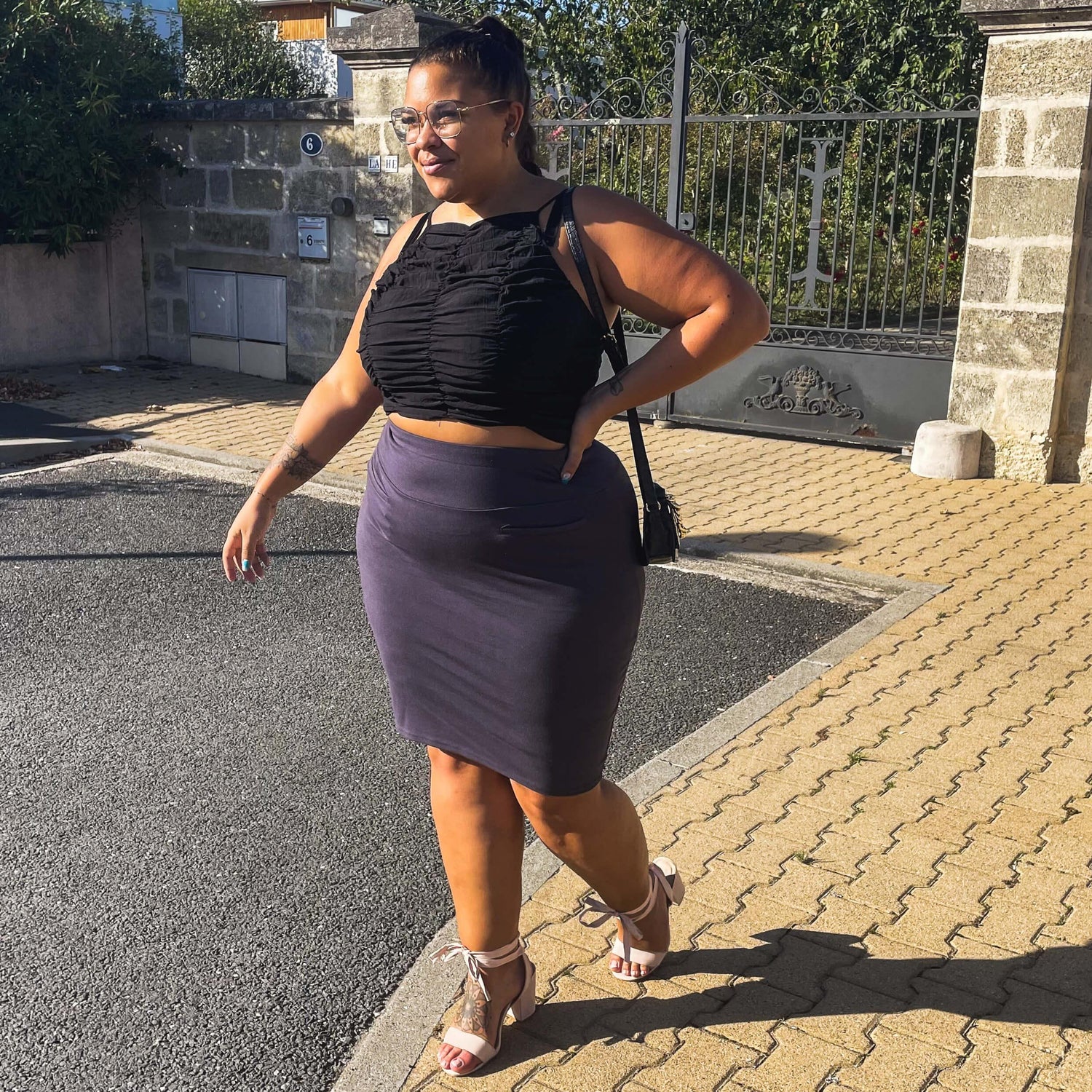 Falda lápiz - Gris pizarra