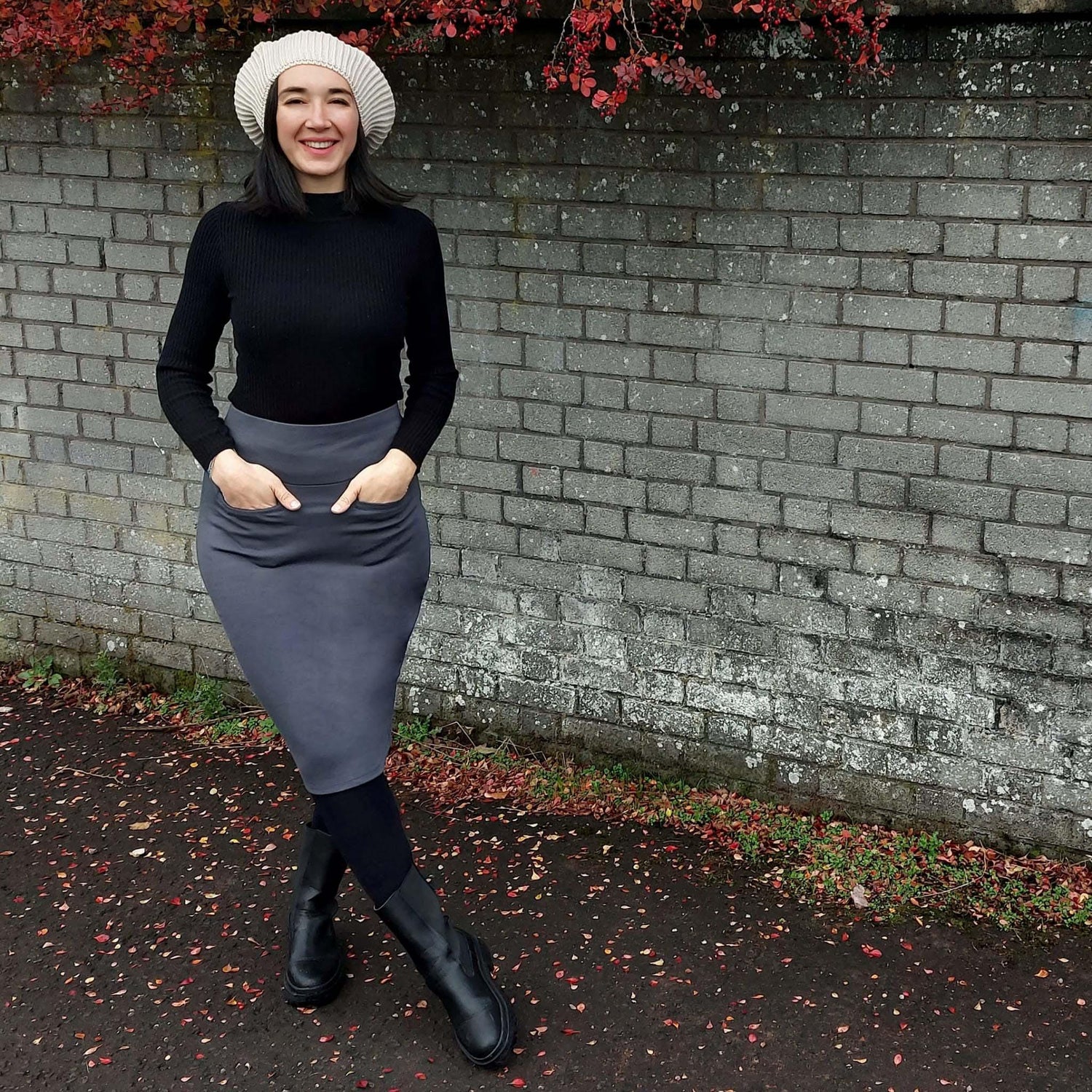 Falda lápiz - Gris pizarra