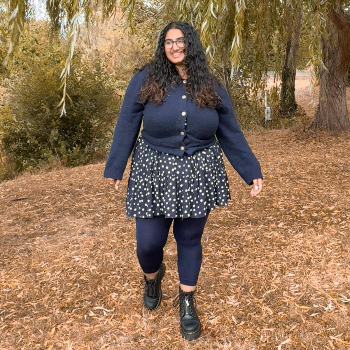 Footless Tights - Navy