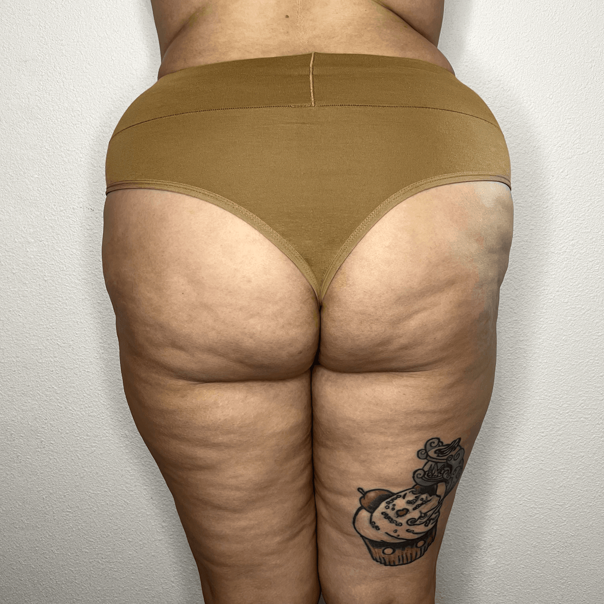 Organic Cotton Cheeky High Leg Knickers - Caramel