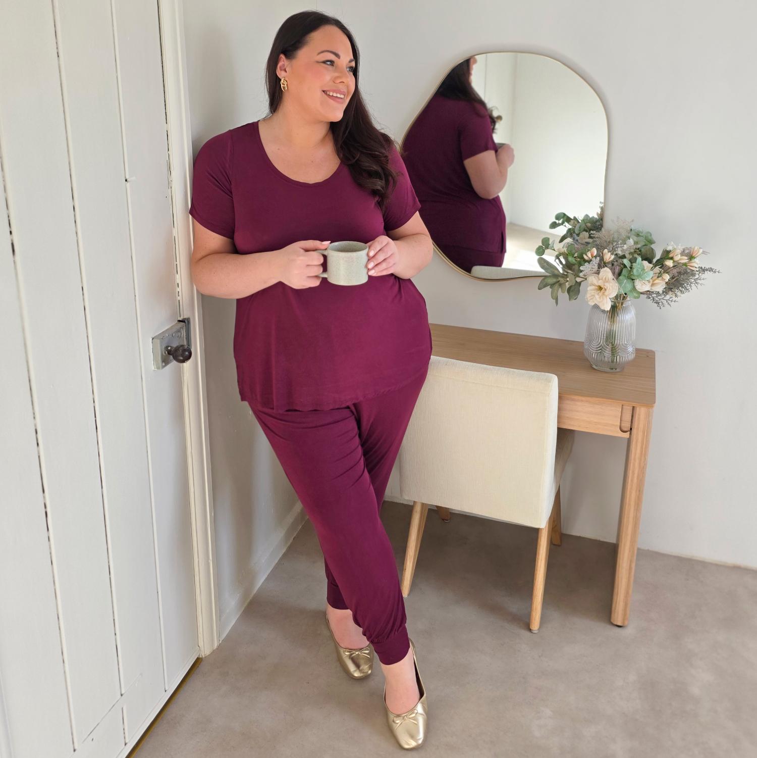 Bamboo Lounge T-Shirt - Cherry