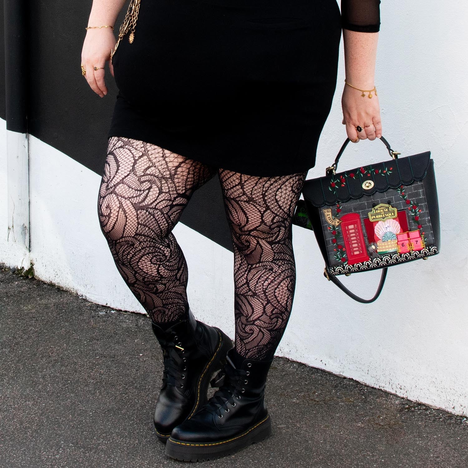 Thighs The Limit Fishnets - Timewarp - Black