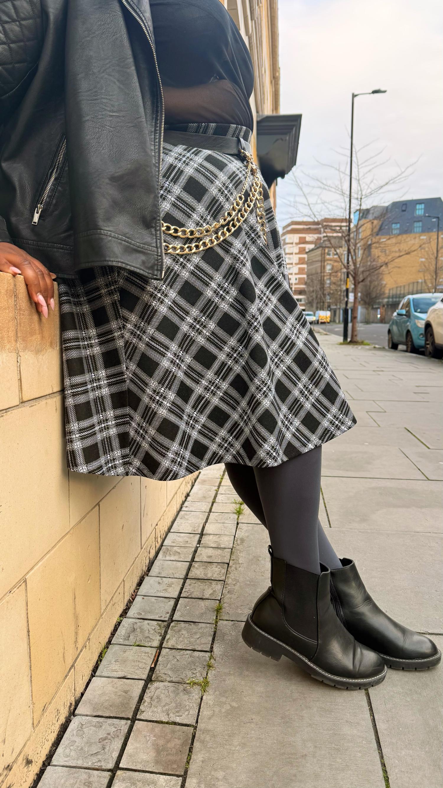 Plaid Flare Skirt - Cairn