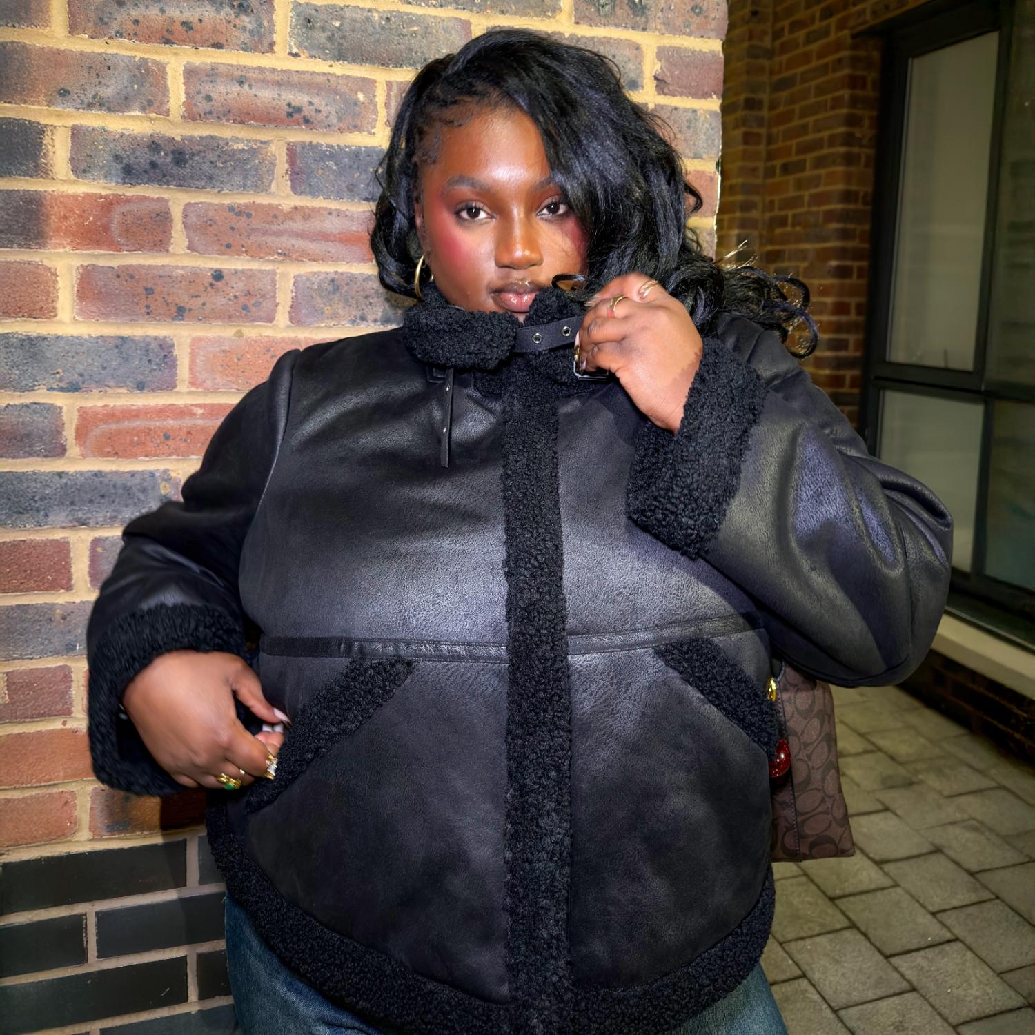 Bessie Aviator Jacket - Black