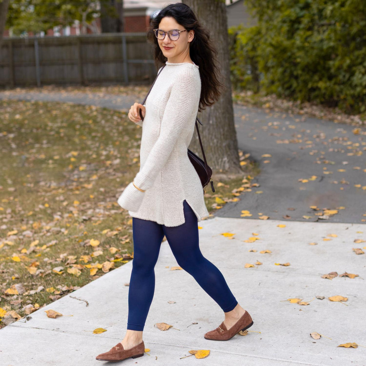 Footless Tights - Navy