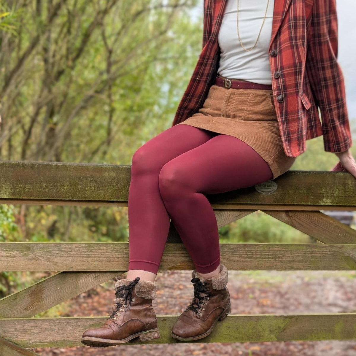 80 Denier Footless Tights - Smouldering Grudge