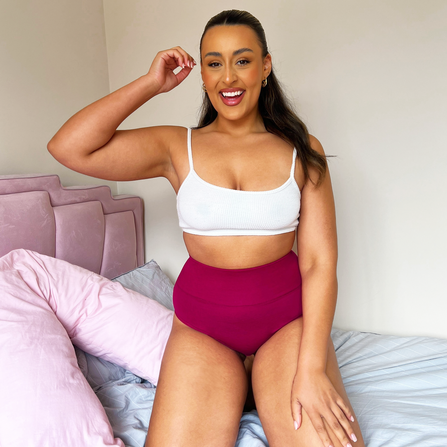 Culotte longue en coton bio - Tarte aux framboises