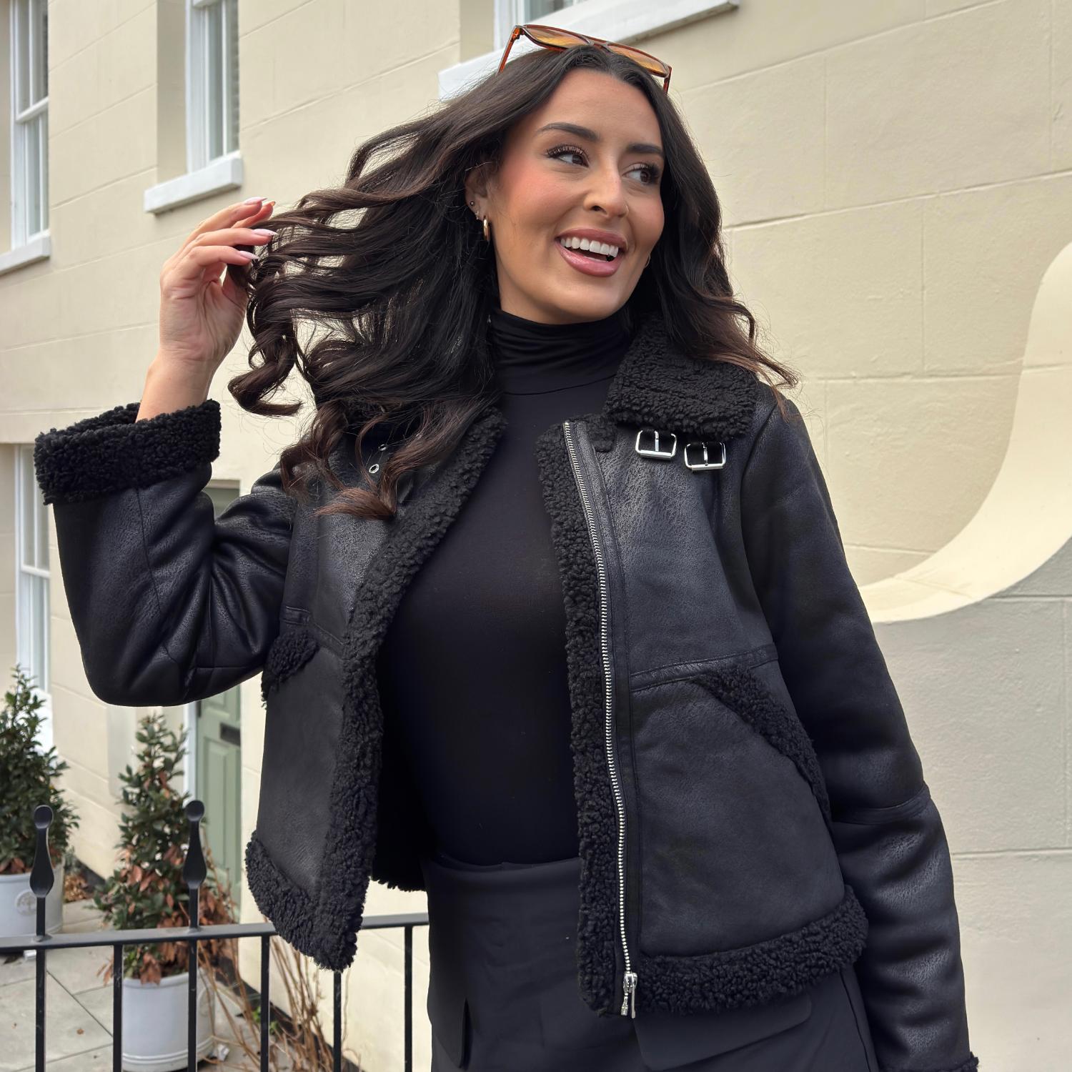 Bessie Aviator Jacket - Black