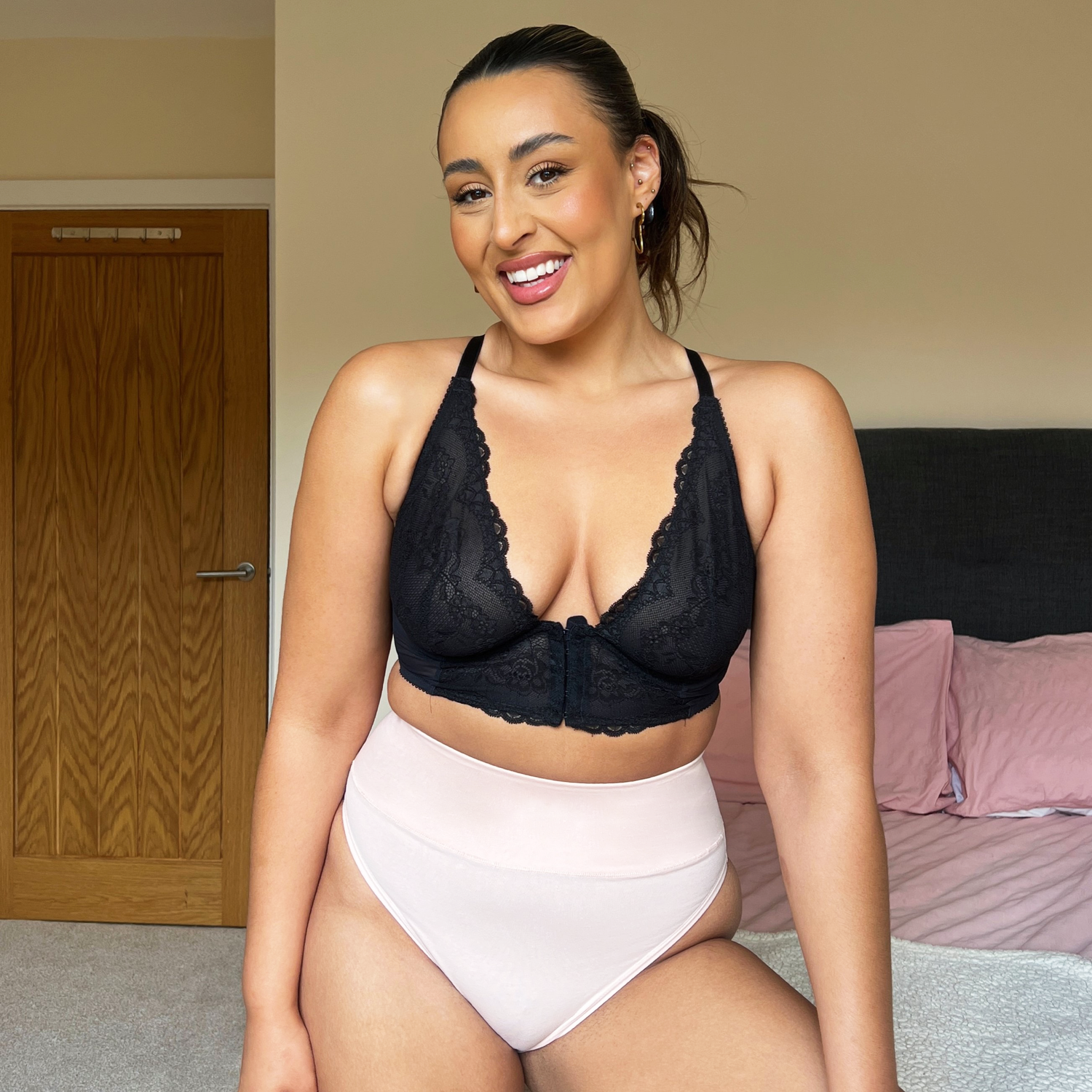 Braguitas de algodón orgánico de pierna alta - Rosa ballet