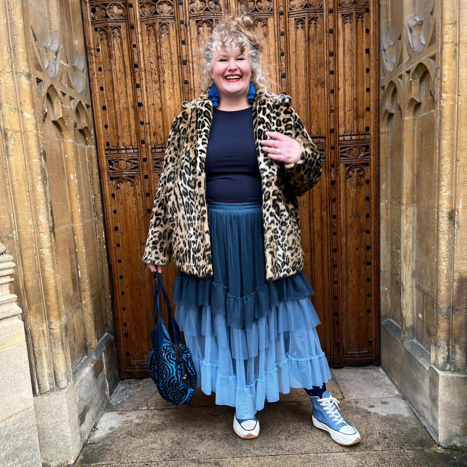 Mesh Maxi Skirt - Blue Ombre