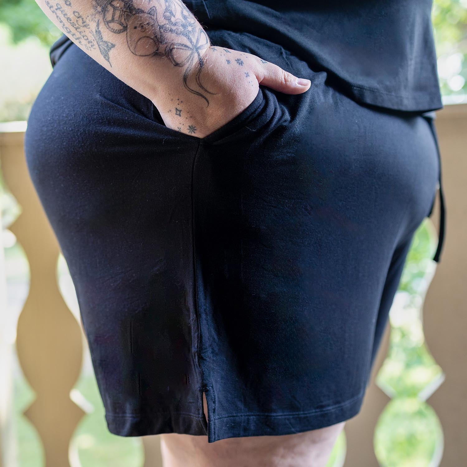Bamboo Lounge Shorts - Black