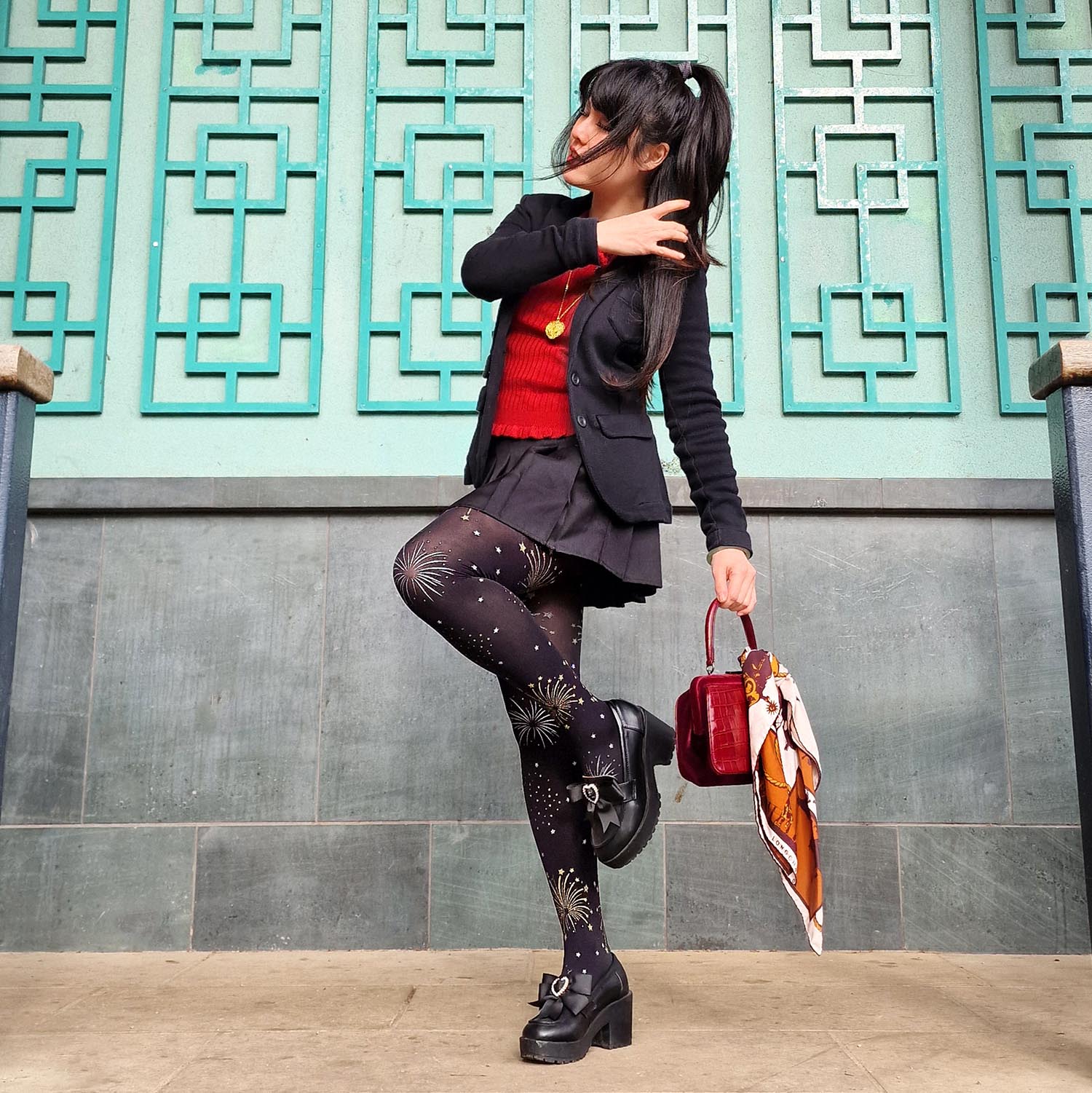 80 Denier Opaque Tights - Glitter Fireworks