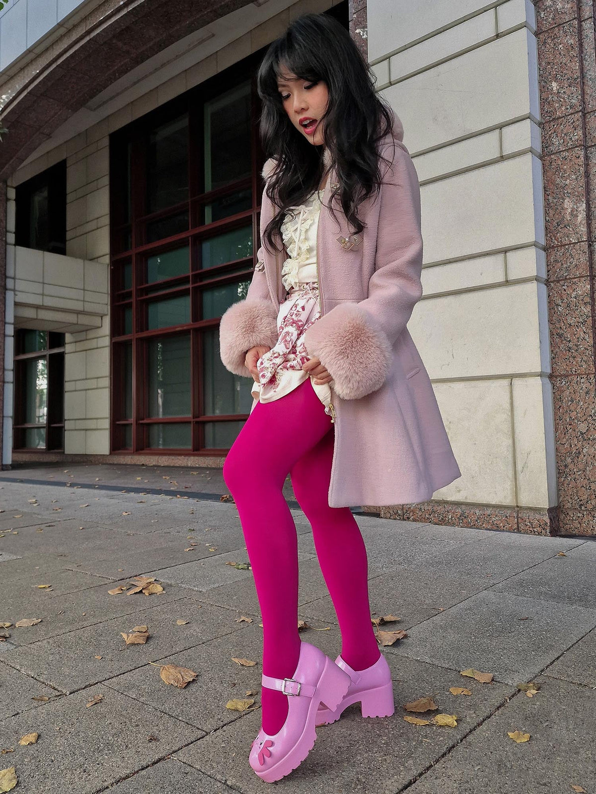 120 Denier Super-Opaque Tights - Raspberry Pie